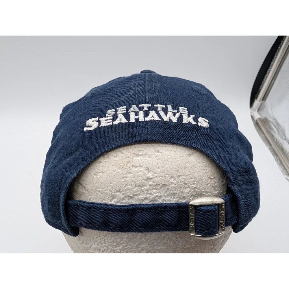 New Era 9FORTY Seattle Seahawks Womens Hat Navy White Sequined Logo Adjustable
